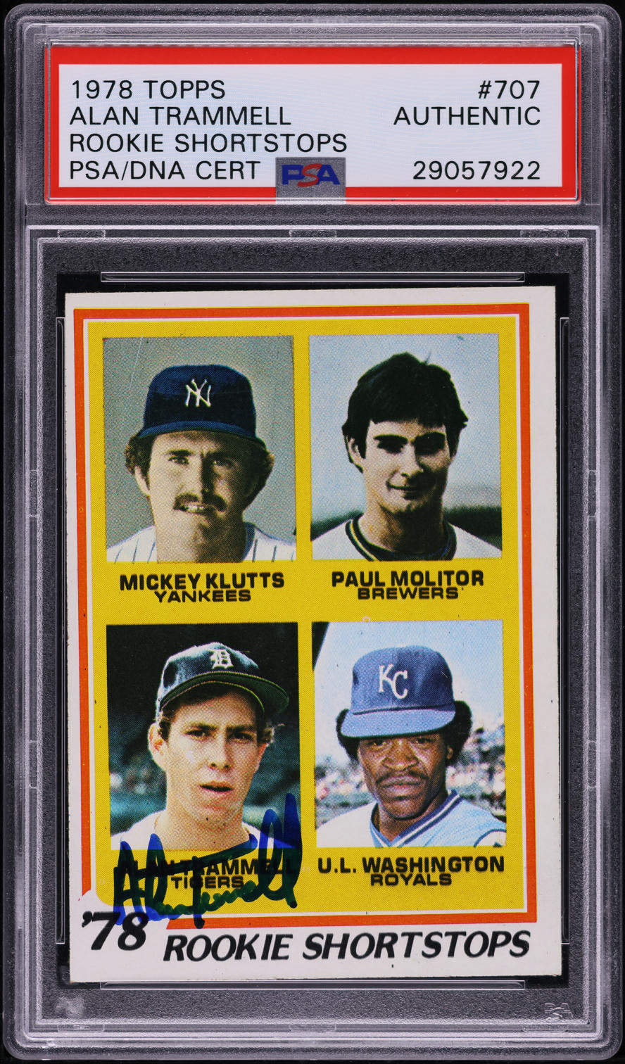 1978 Topps Alan Trammell ROOKIE AUTO #707 PSA/DNA AUTH
