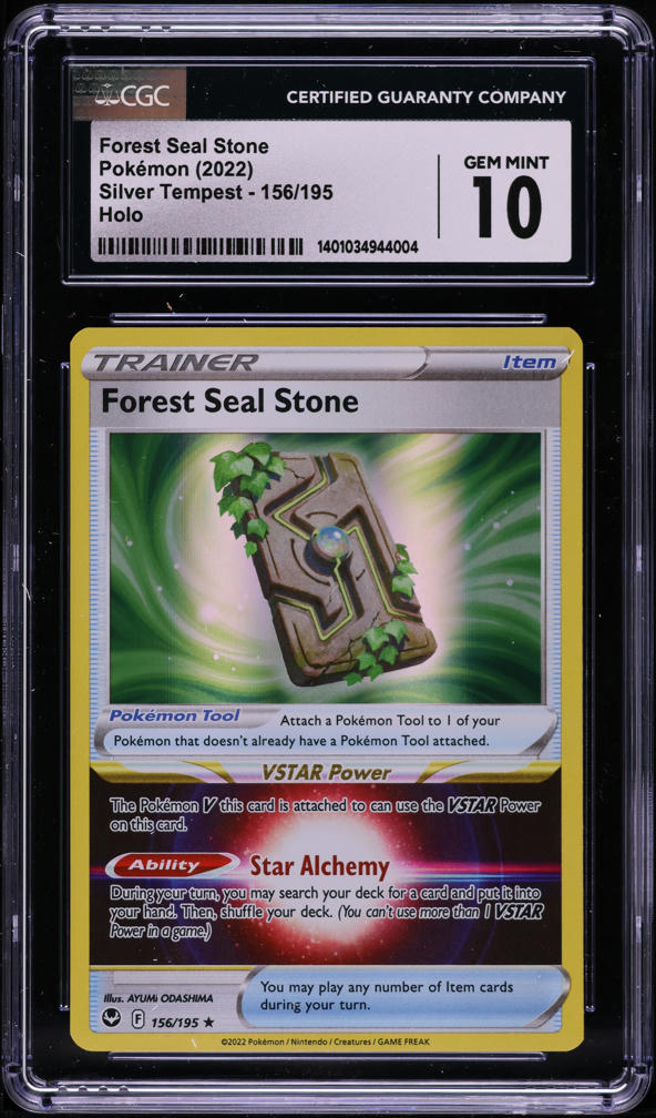 2022 Pokemon SWSH Silver Tempest Holo Forest Seal Stone #156 CGC 9 MINT on Fanatics Collect 2022 Pokemon SWSH Silver Tempest Holo Forest Seal Stone #156 CGC 9 MINT on Fanatics Collect