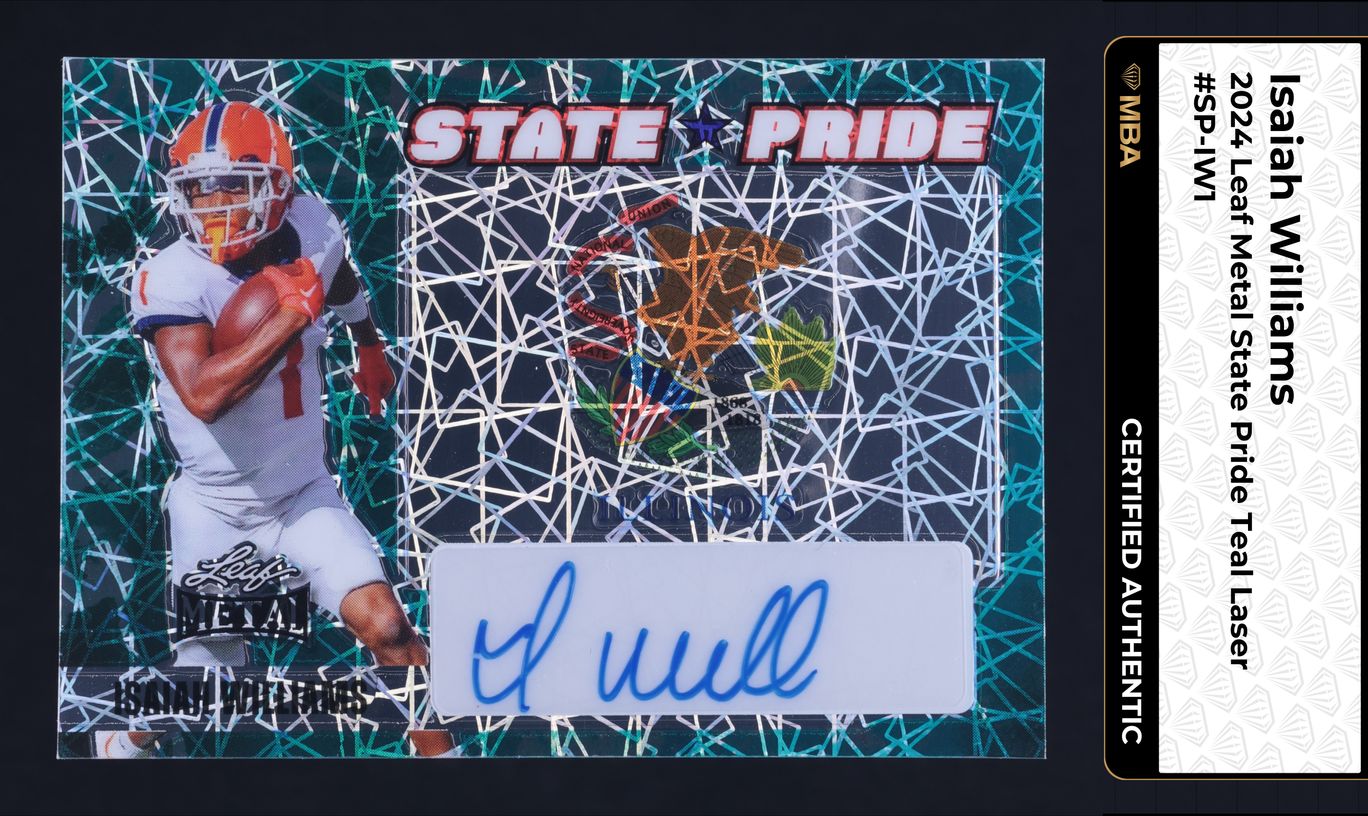 2024 Leaf Metal State Pride Teal Laser Isaiah Williams ROOKIE AUTO 1/1 MBA AUTH