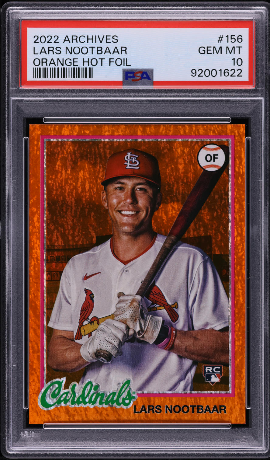 2022 Topps Archives Orange Hot Foil Lars Nootbaar ROOKIE /15 #156