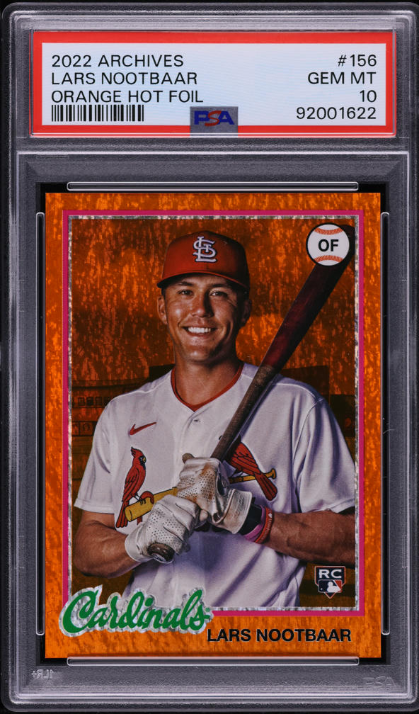 2022 Topps Archives Orange Hot Foil Lars Nootbaar ROOKIE /15 #156