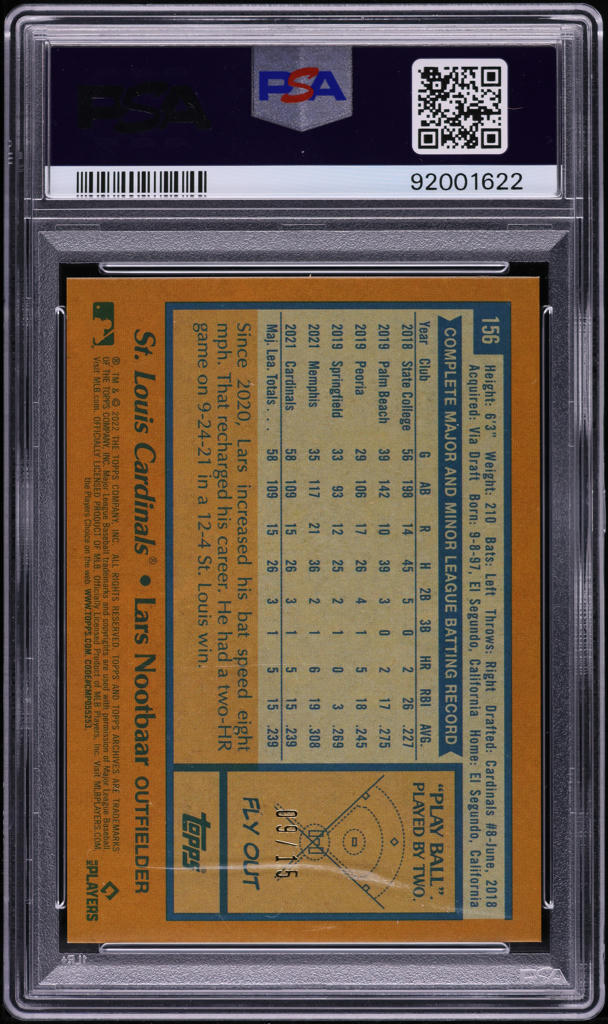 2022 Topps Archives Orange Hot Foil Lars Nootbaar ROOKIE /15 #156