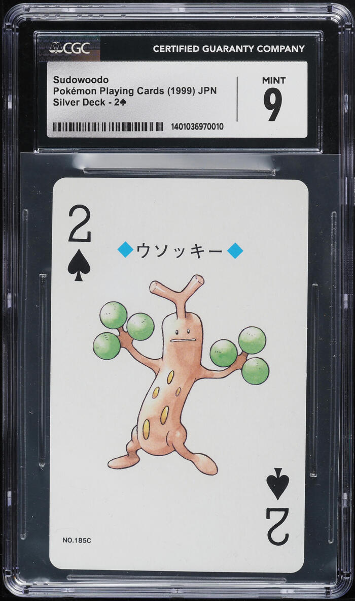1999 Pokemon Japanese Playing Cards Silver Deck 2 Of Spades Sudowoodo #2  CGC 9 on Fanatics Collect