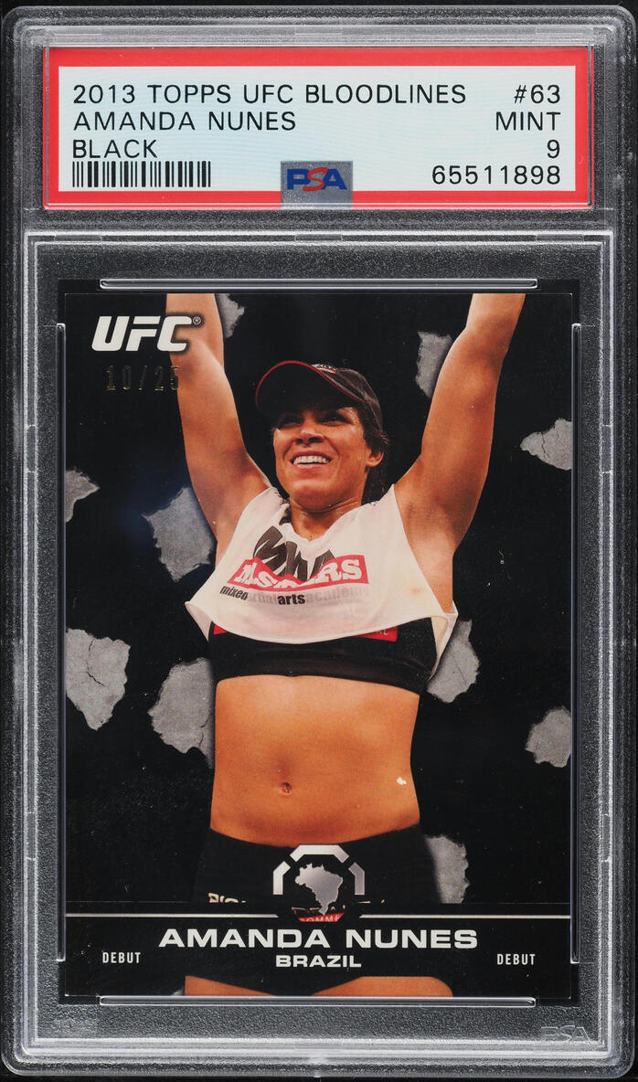 2013 Topps UFC Bloodlines Black Amanda Nunes ROOKIE /25 #63 PSA 9 MINT