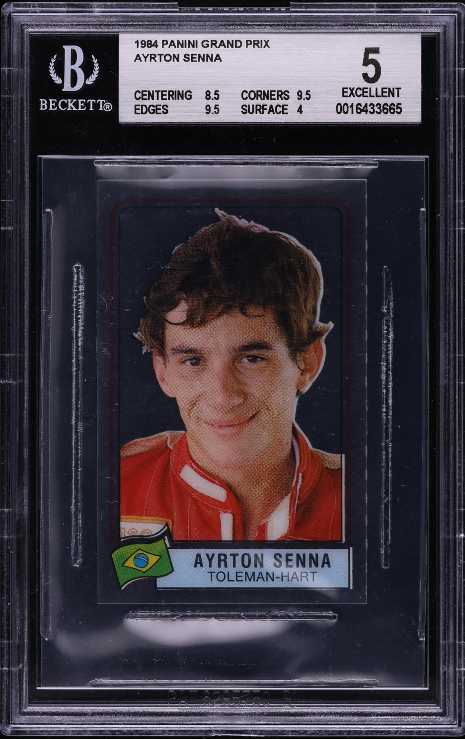 1984 Panini Formula 1 F1 Grand Prix Scratch N' Play Ayrton Senna ROOKIE BGS 5 EX