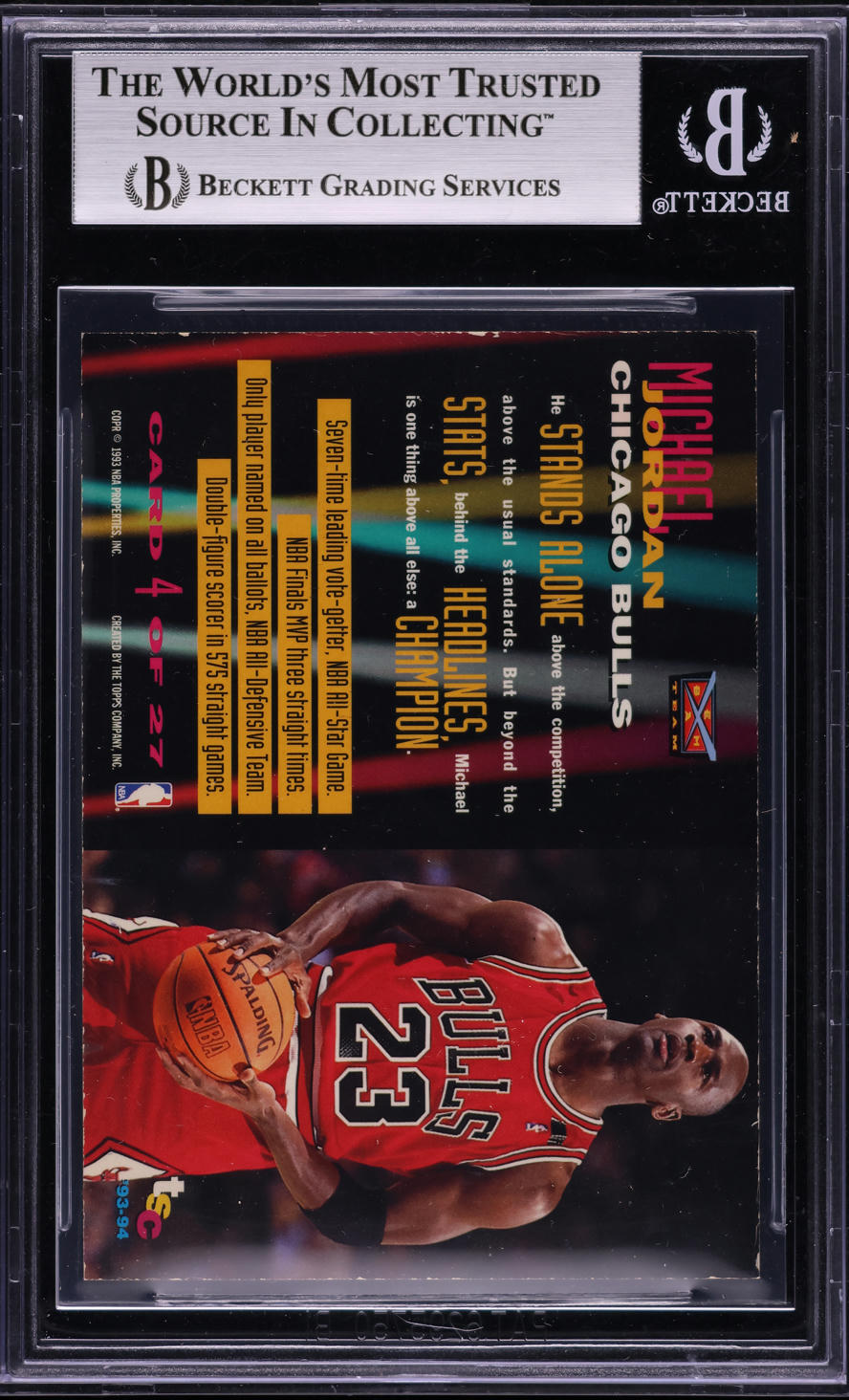 1993 Stadium Club Beam Team Members Only Gold Stamp Michael Jordan BGS 7 NRMT
