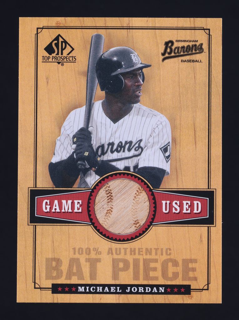 2001 SP Top Prospects Game Used Bat Michael Jordan PATCH #B-MJ MBA AUTH
