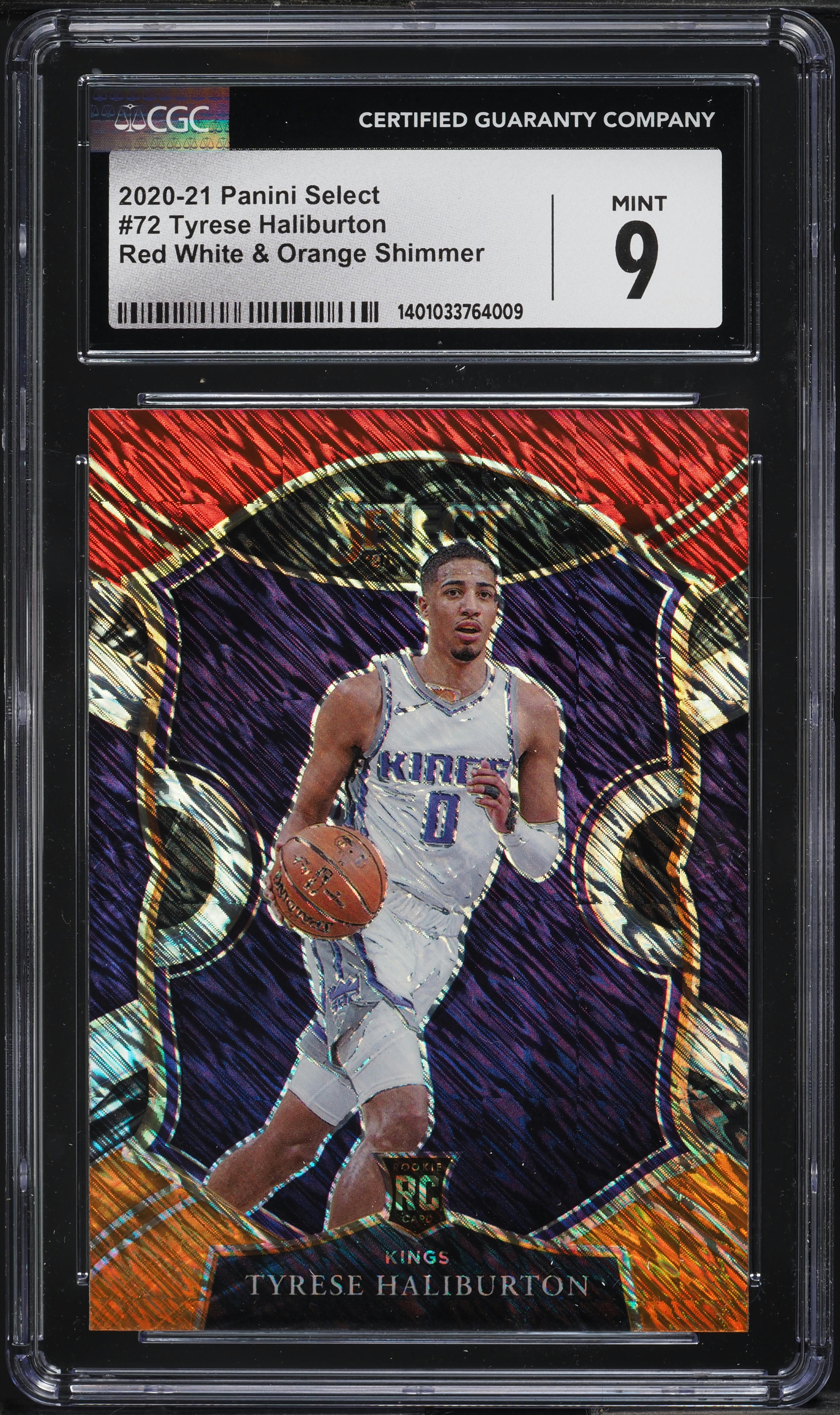 2020 Select Concourse Red White & Orange Shimmer Tyrese Haliburton