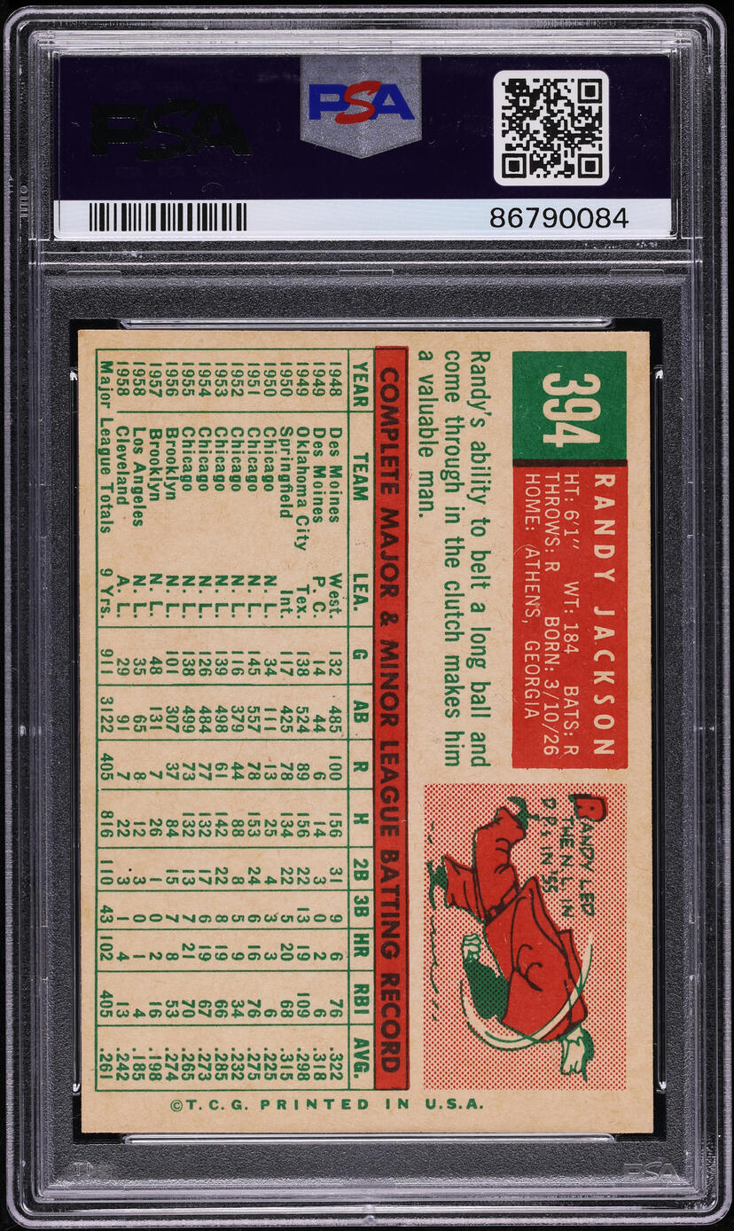 1959 Topps Randy Jackson #394 PSA 9 MINT