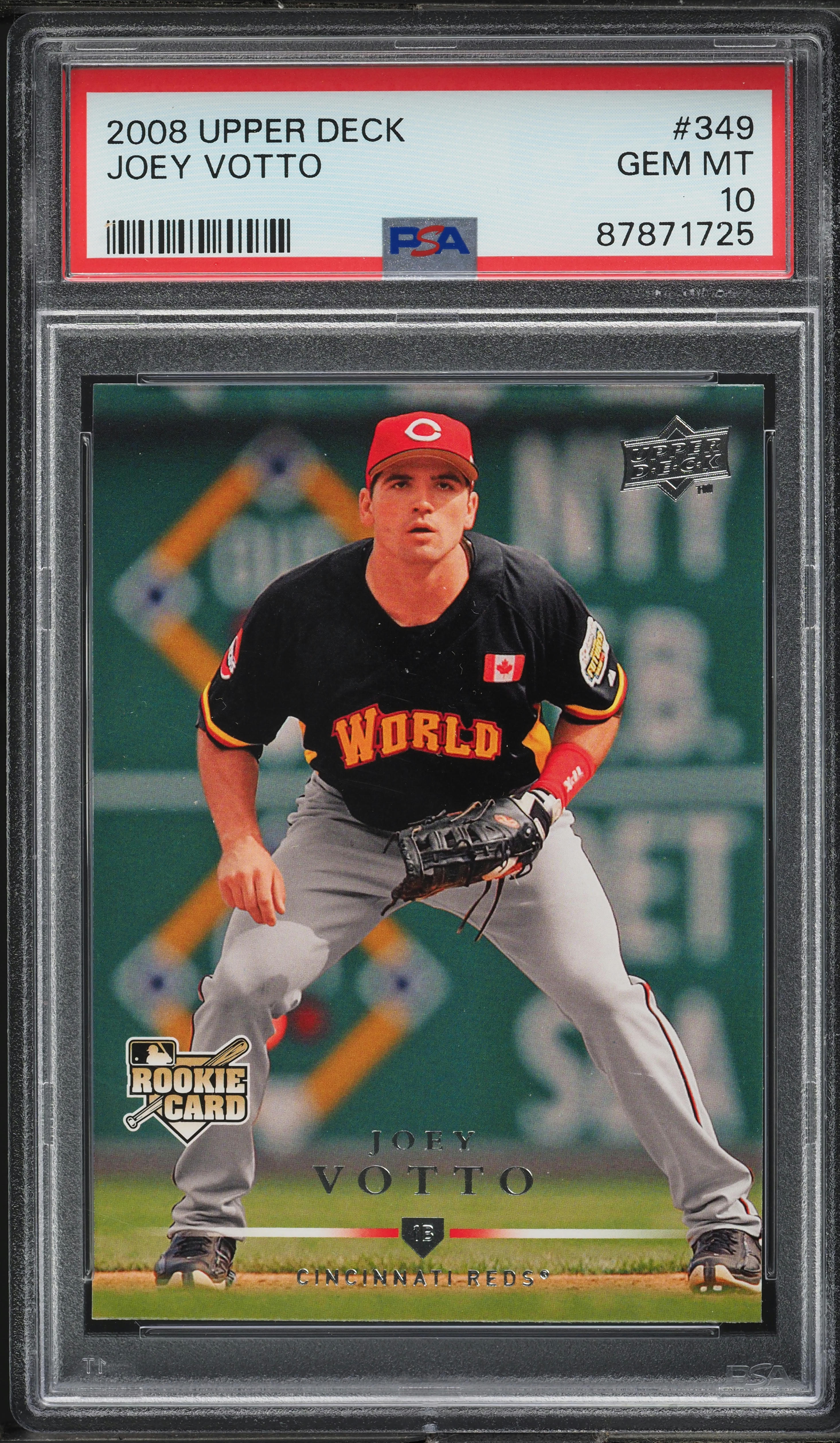 2008 Upper Deck Joey Votto ROOKIE #349 PSA 10 GEM MINT on Fanatics