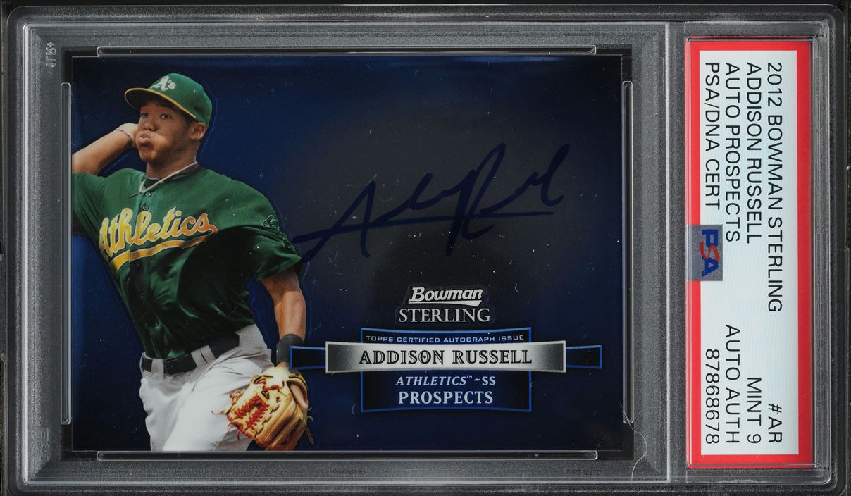 2012 Bowman Sterling Prospects Addison Russell ROOKIE AUTO #BSAP-AR PSA 9 MINT