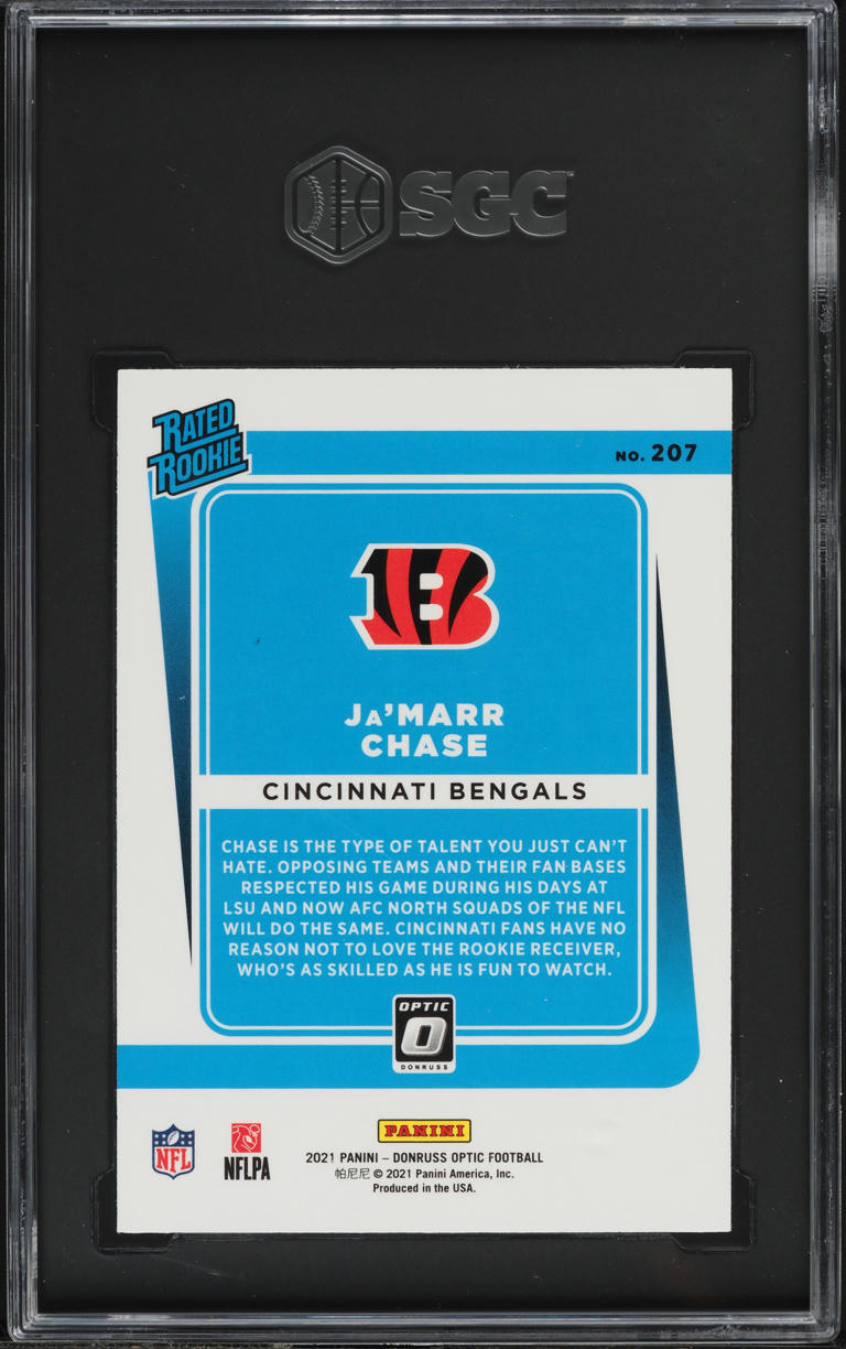 2021 Donruss Optic Ja'Marr Chase ROOKIE #207 SGC 10 GEM MINT