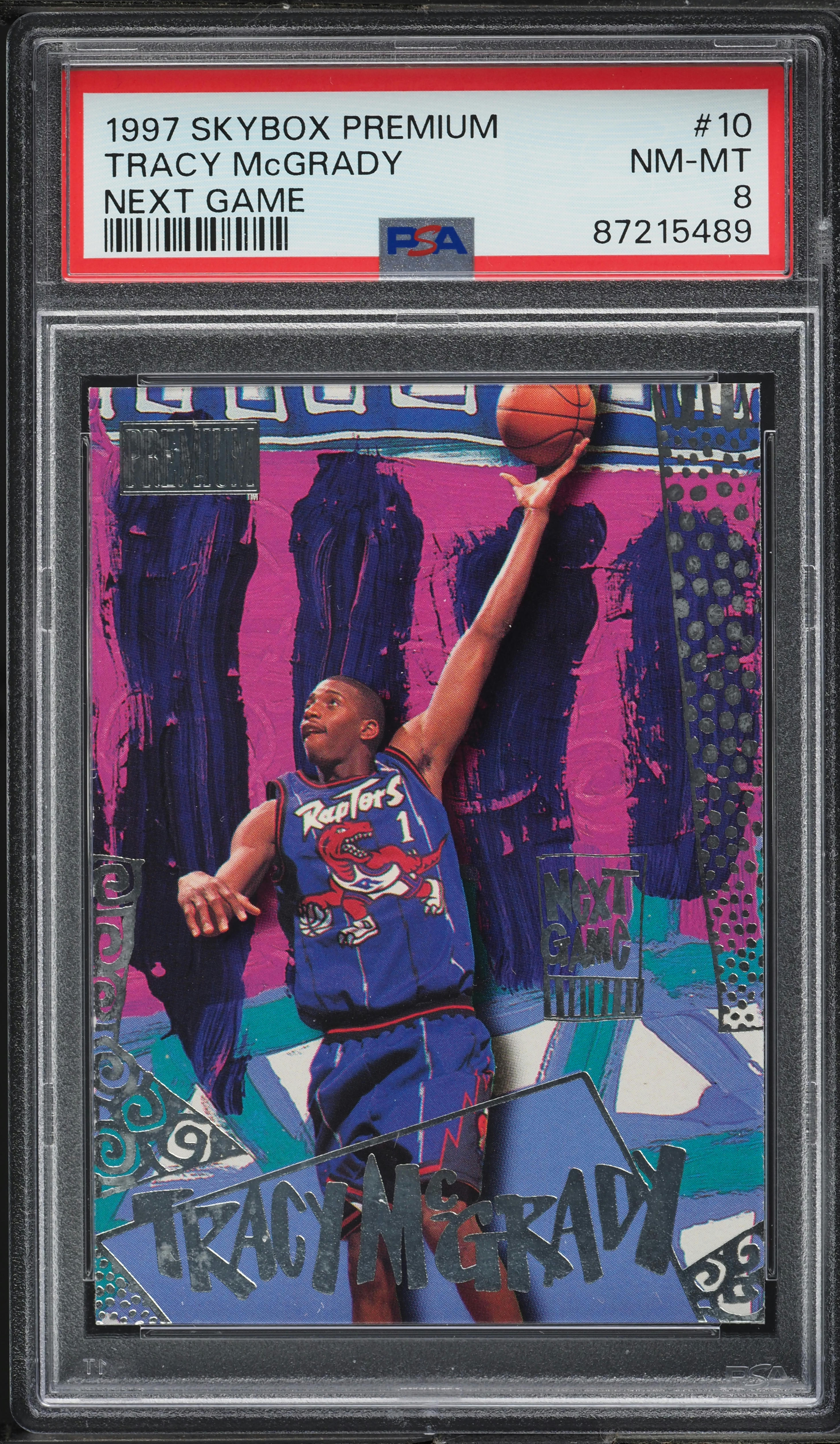 1997 Skybox Premium Next Game Tracy McGrady ROOKIE #10 PSA 8 NM-MT