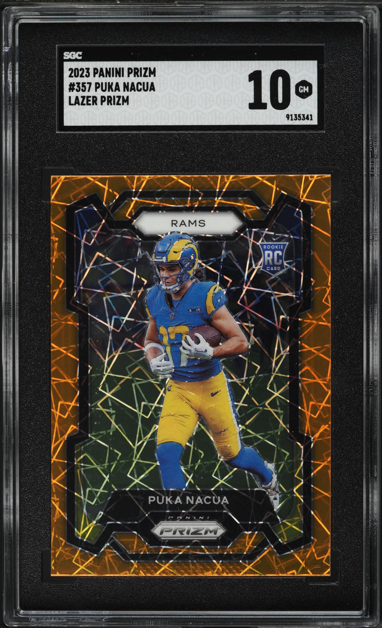 2023 Panini Prizm Lazer Puka Nacua ROOKIE #357 SGC 10 GEM MINT