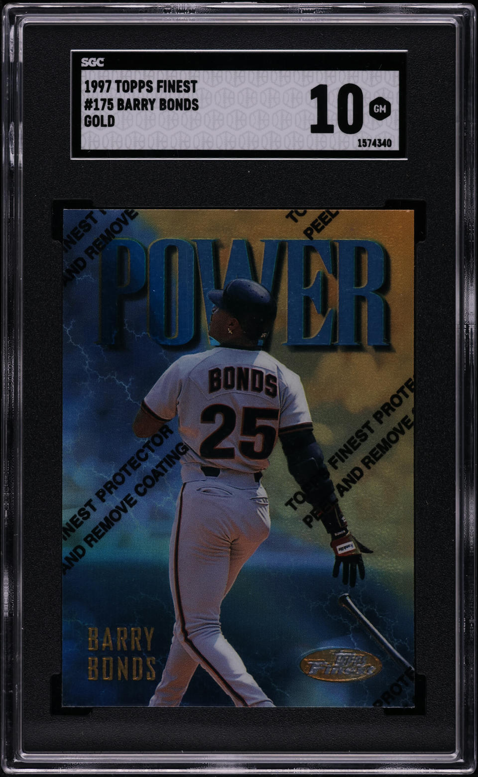 1997 Finest Gold w/ Coating Barry Bonds #175 SGC 10 GEM MINT