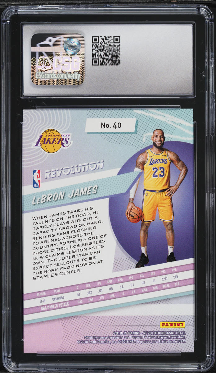 2018 Panini Revolution LeBron James #40 CSG 10 GEM MINT