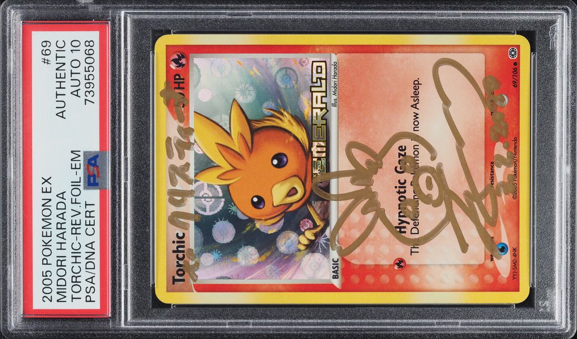 2005 Pokemon EX Emerald Reverse Torchic Midori Harada AUTO DNA 10