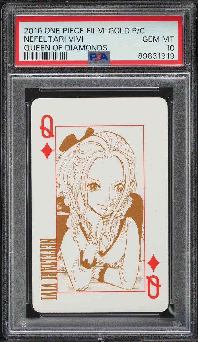 2016 One Piece Film Gold Playing Cards Queen Of Diamonds Nefeltari Vivi PSA 10