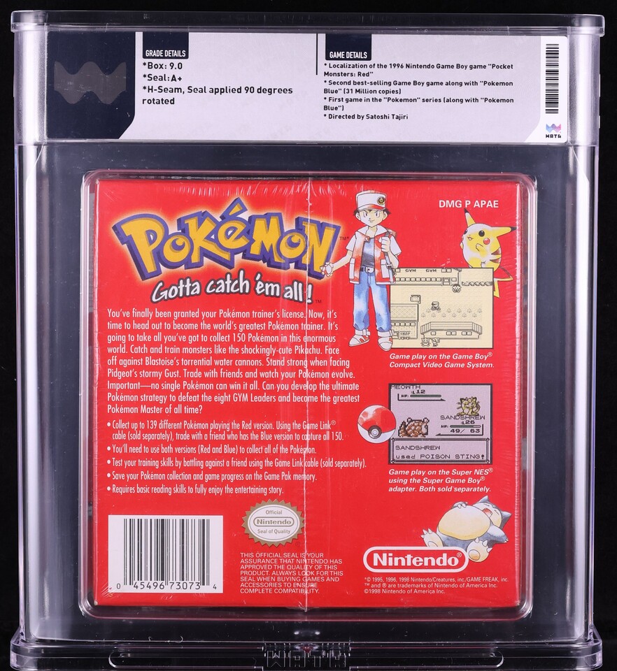 Pokemon Red Version (Nintendo Game Boy) WATA 9.0 A+ Sealed on Fanatics  Collect