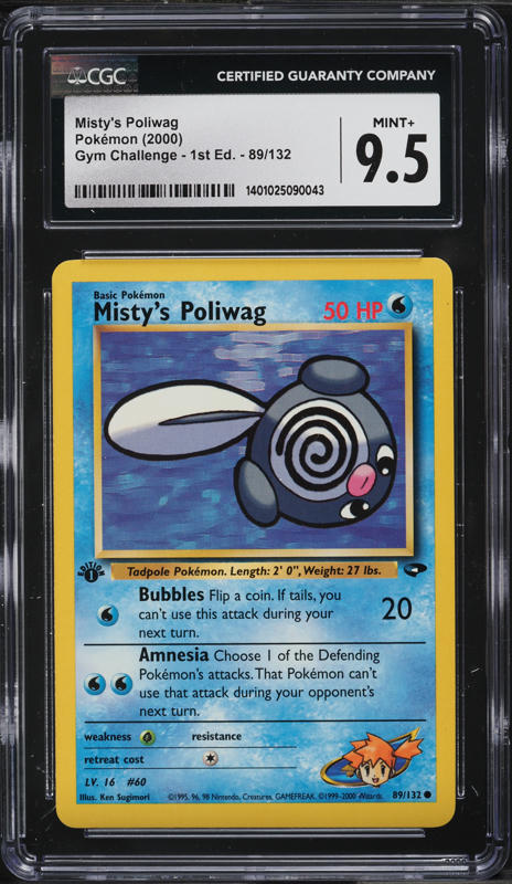 2000 Pokemon Gym Challenge 1st Edition Misty's Poliwag #89 CGC 9.5 MINT+