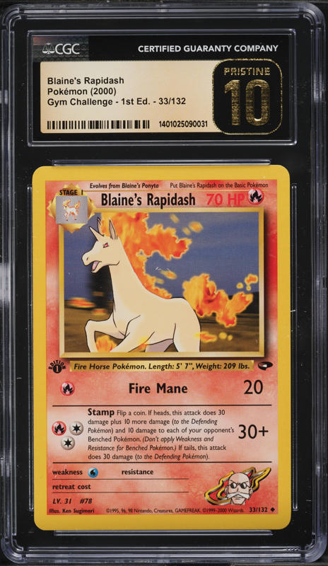 blaine's rapidash pokemon card value Gym Challenge #33/132 first edition  Stage 1 Blaine's Rapidash (33/132) [Gym Challenge