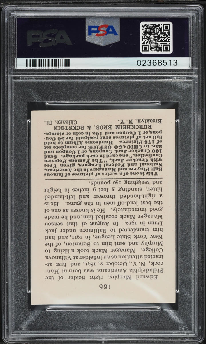 1915 Cracker Jack Eddie Murphy #165 PSA 7 NRMT