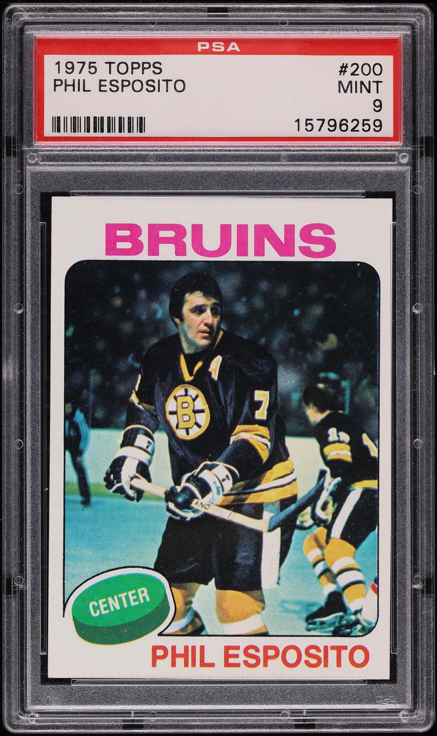1975 Topps Hockey Phil Esposito #200 PSA 9 MINT
