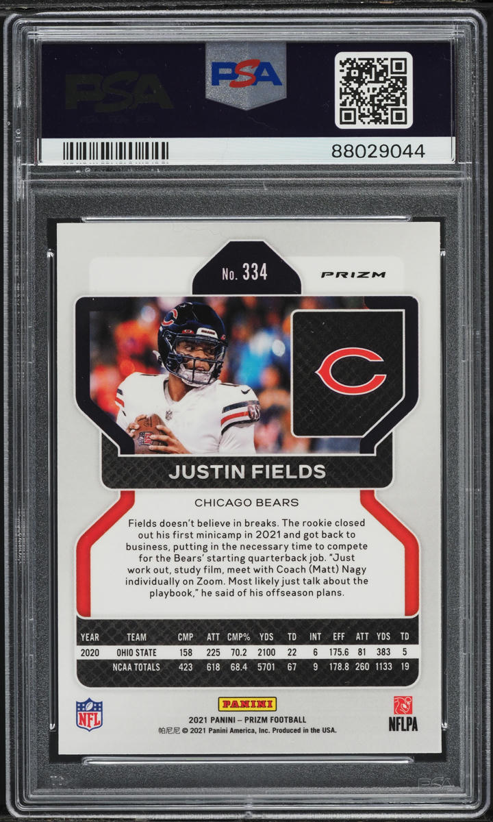 2021 Panini Prizm Silver Justin Fields ROOKIE #334 PSA 9 MINT