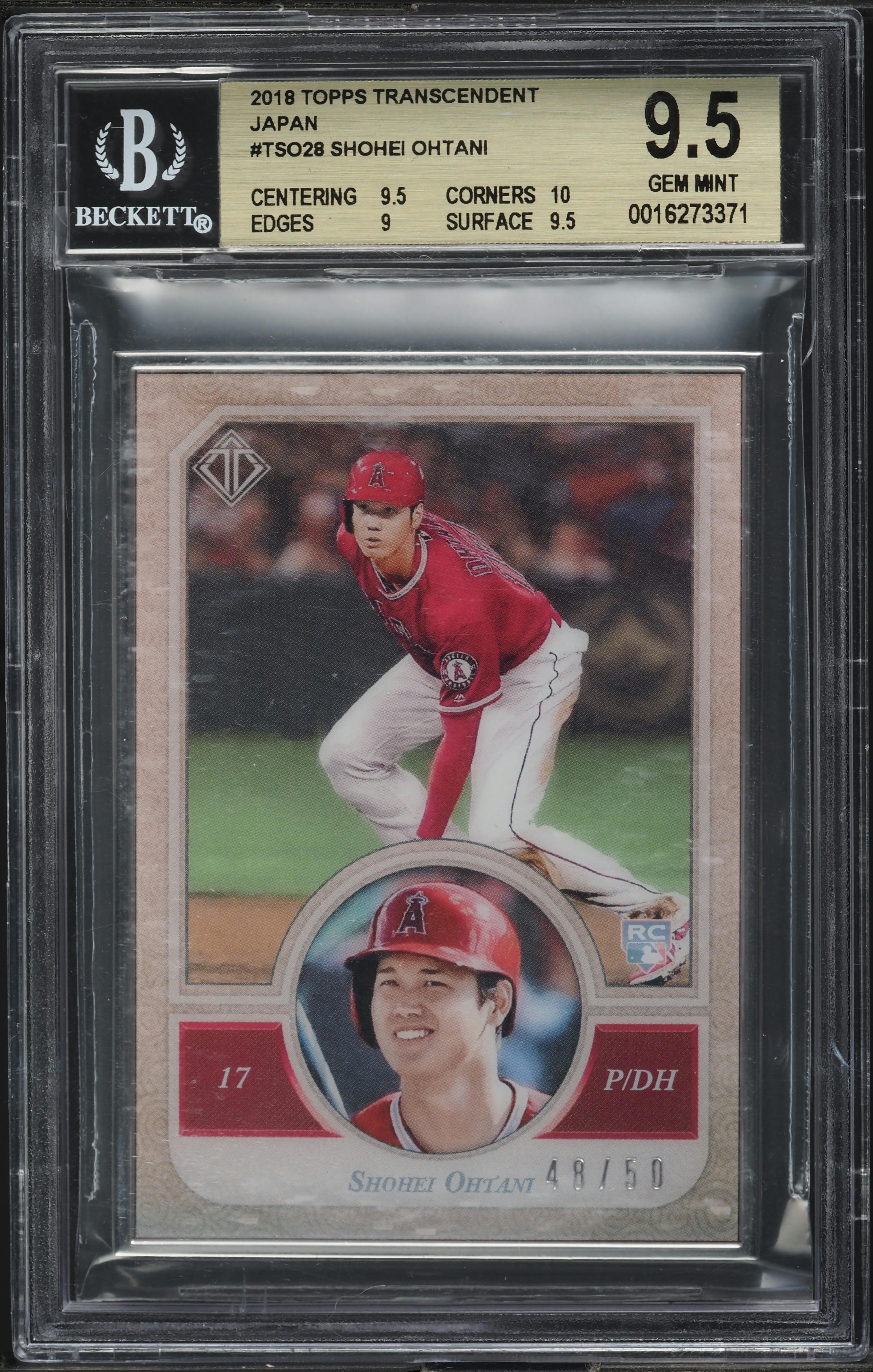 2018 Topps Transcendent Japan Shohei Ohtani ROOKIE /50 #T-SO28 BGS