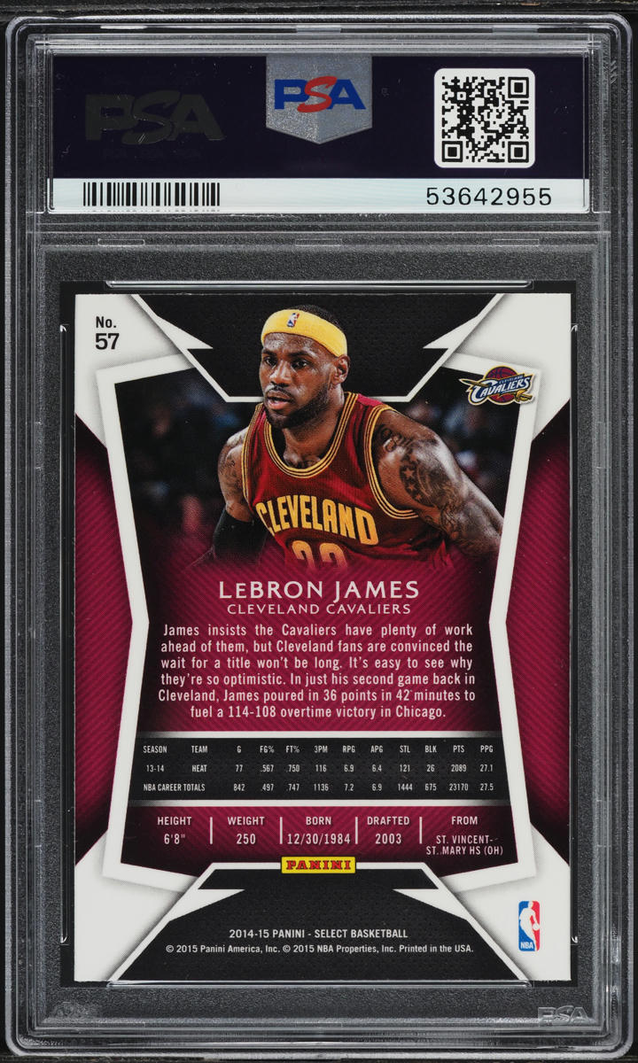 2014 Select Basketball LeBron James #57 PSA 9 MINT