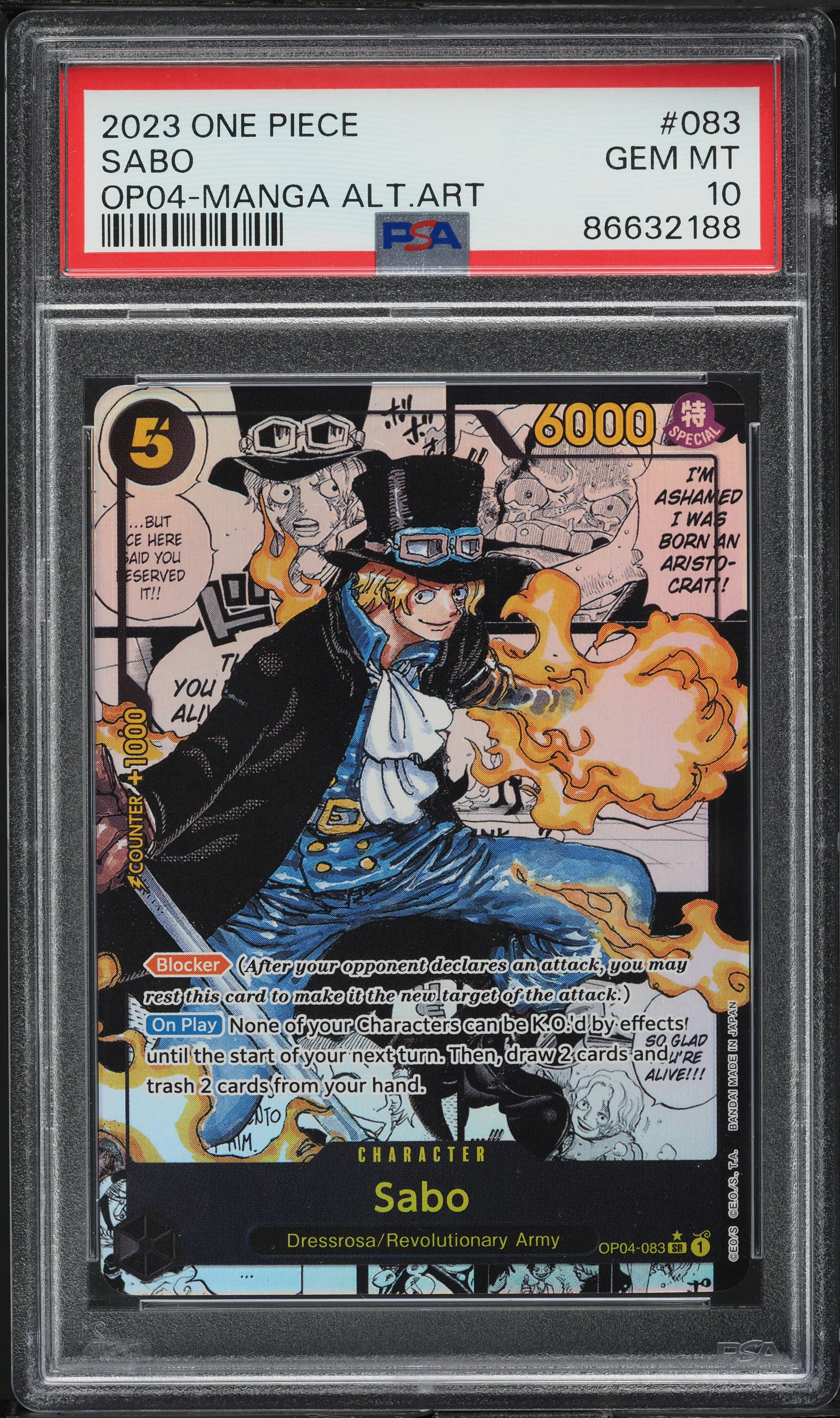 2023 One Piece Kingdoms Of Intrigue Manga Alt Art Sabo #OP04-083