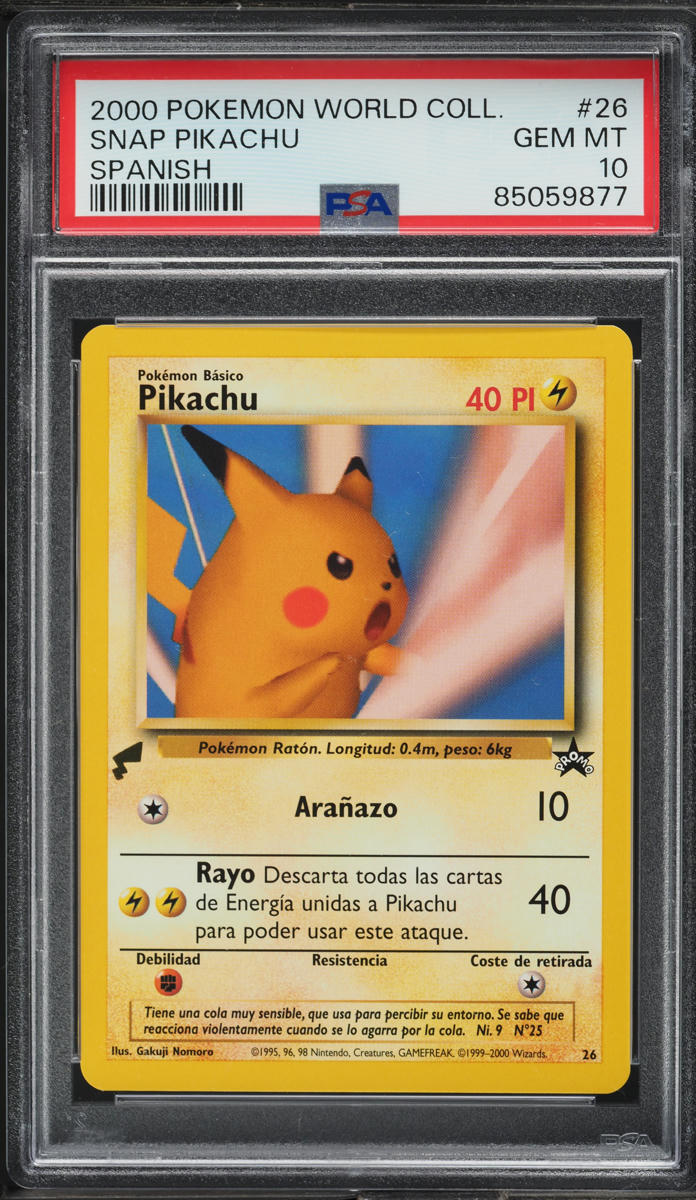 2000 Pokemon Spanish World Collection Snap Pikachu #26 PSA 10 GEM MINT