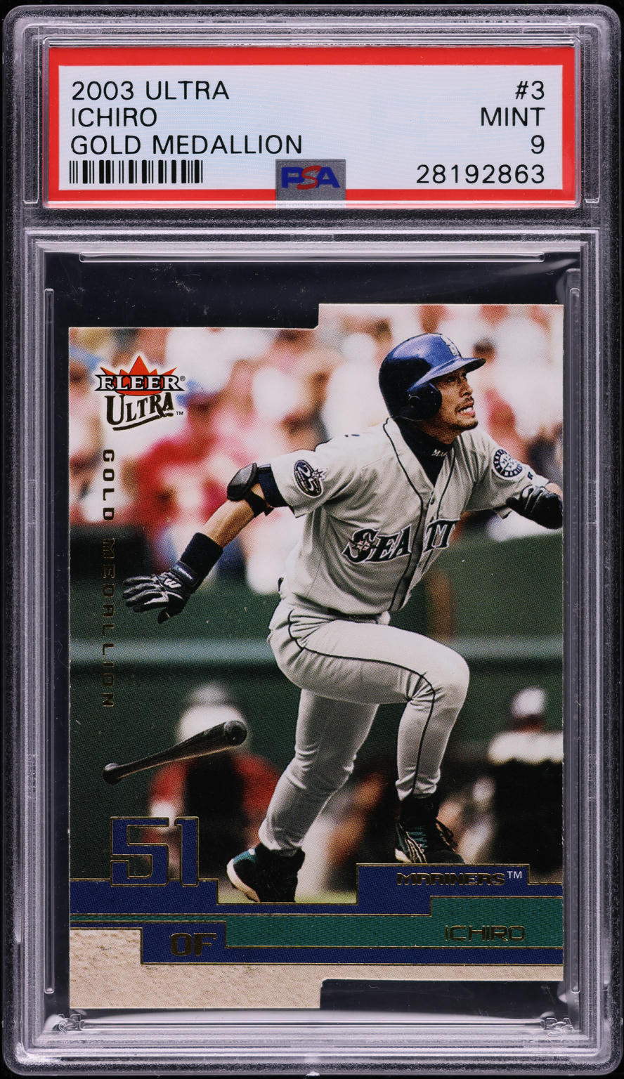 2003 Ultra Gold Medallion Ichiro Suzuki #3 PSA 9 MINT