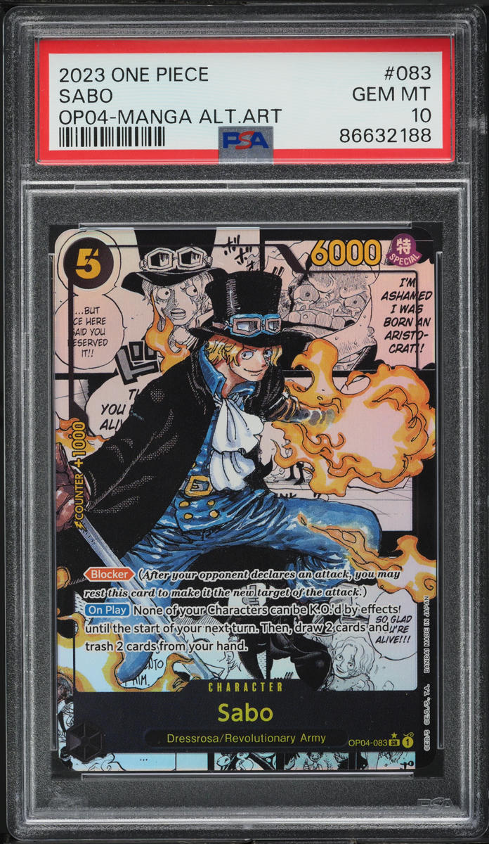 2023 One Piece Kingdoms Of Intrigue Manga Alt Art Sabo #OP04-083 PSA 10 GEM MINT