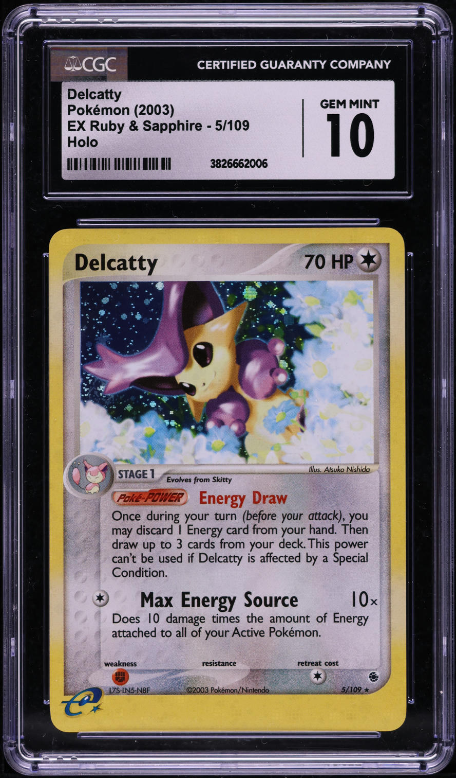 2003 Pokemon EX Ruby & Sapphire Holo Delcatty #5 CGC 10 GEM MINT