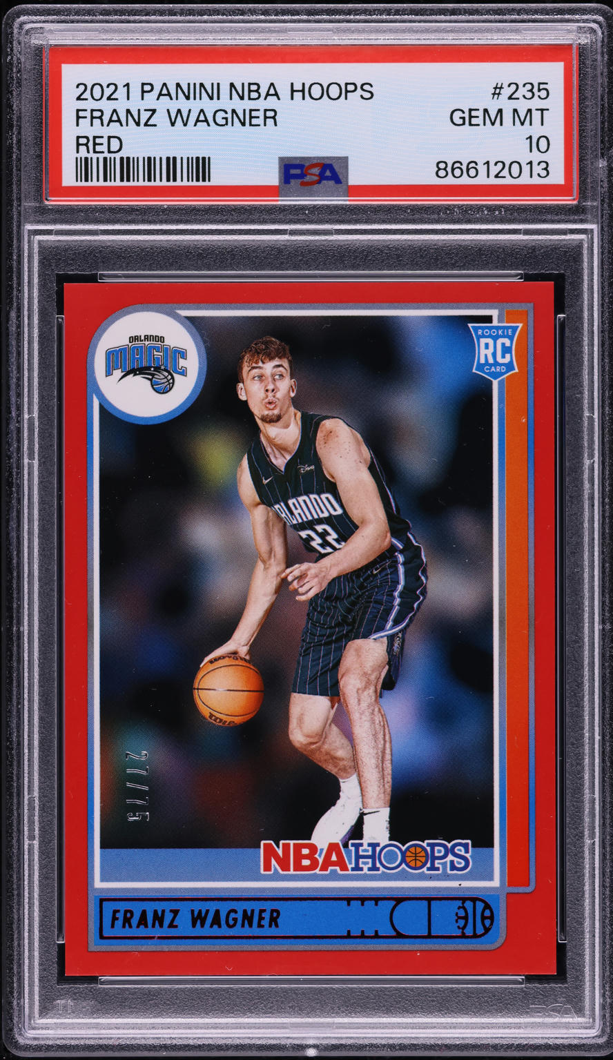 2021 Hoops Red Franz Wagner ROOKIE /75 #235 PSA 10 GEM MINT