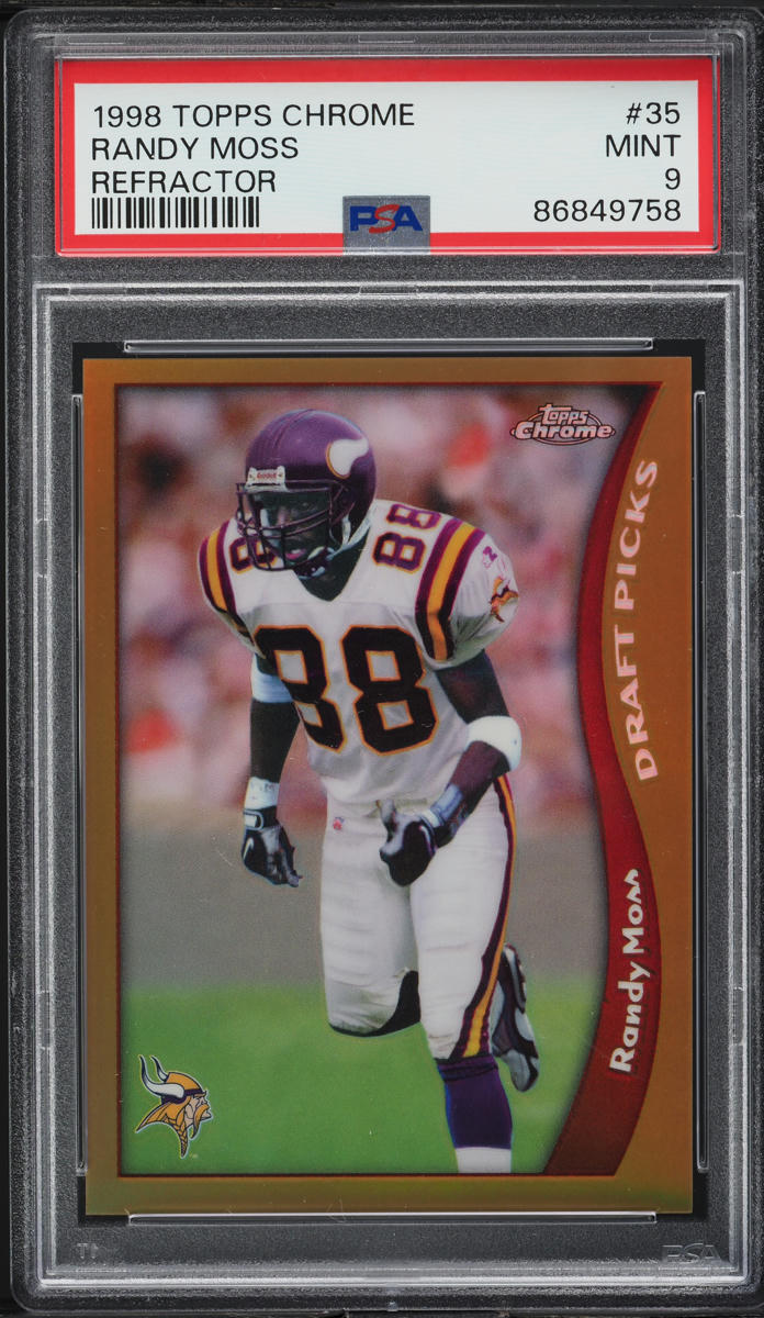 1998 Topps Chrome Refractor Randy Moss ROOKIE #35 PSA 9 MINT