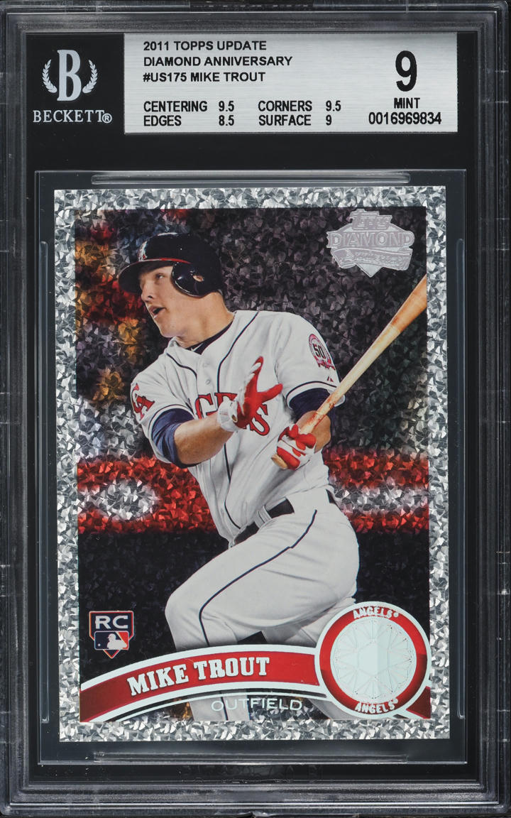 2011 Topps Update Diamond Anniversary Mike Trout ROOKIE #US175 BGS 9 MINT
