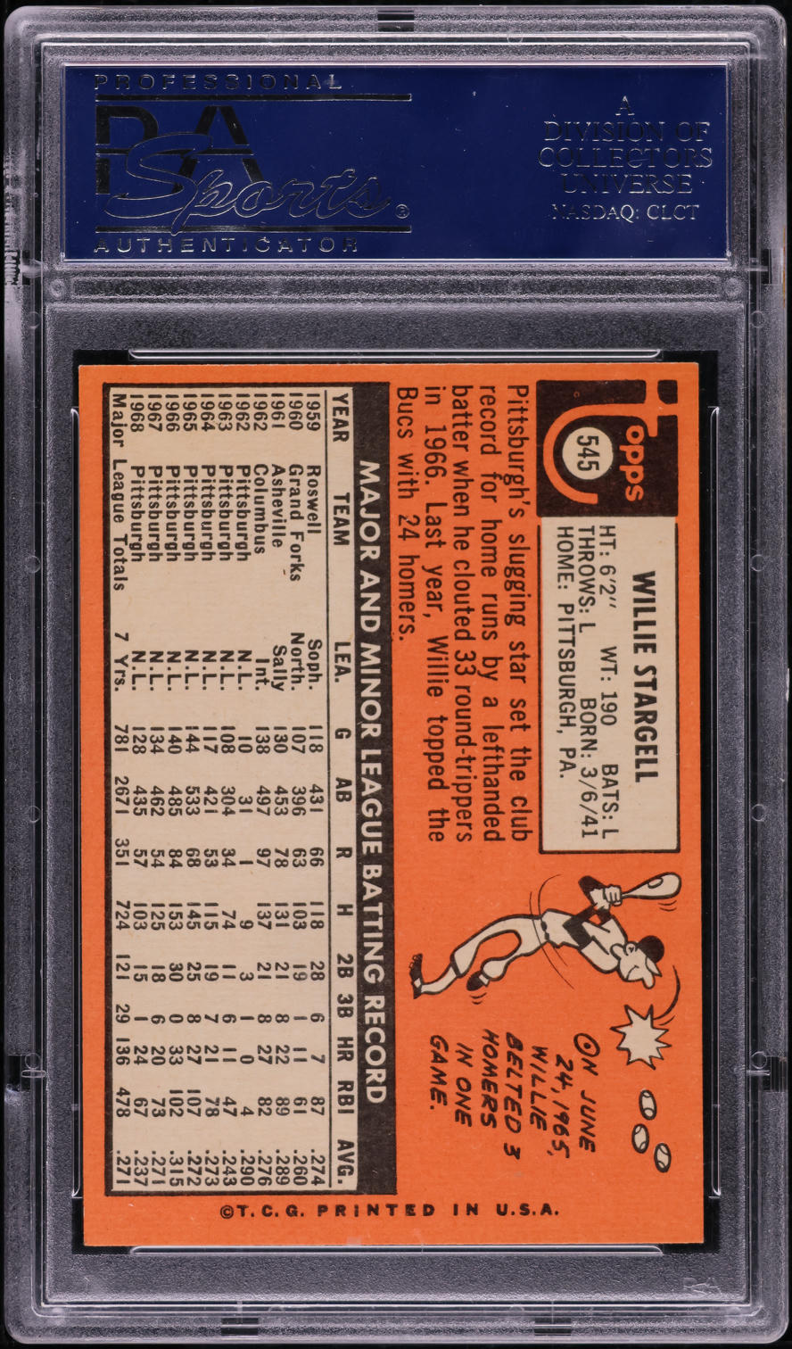 1969 Topps Willie Stargell #545 PSA 9 MINT