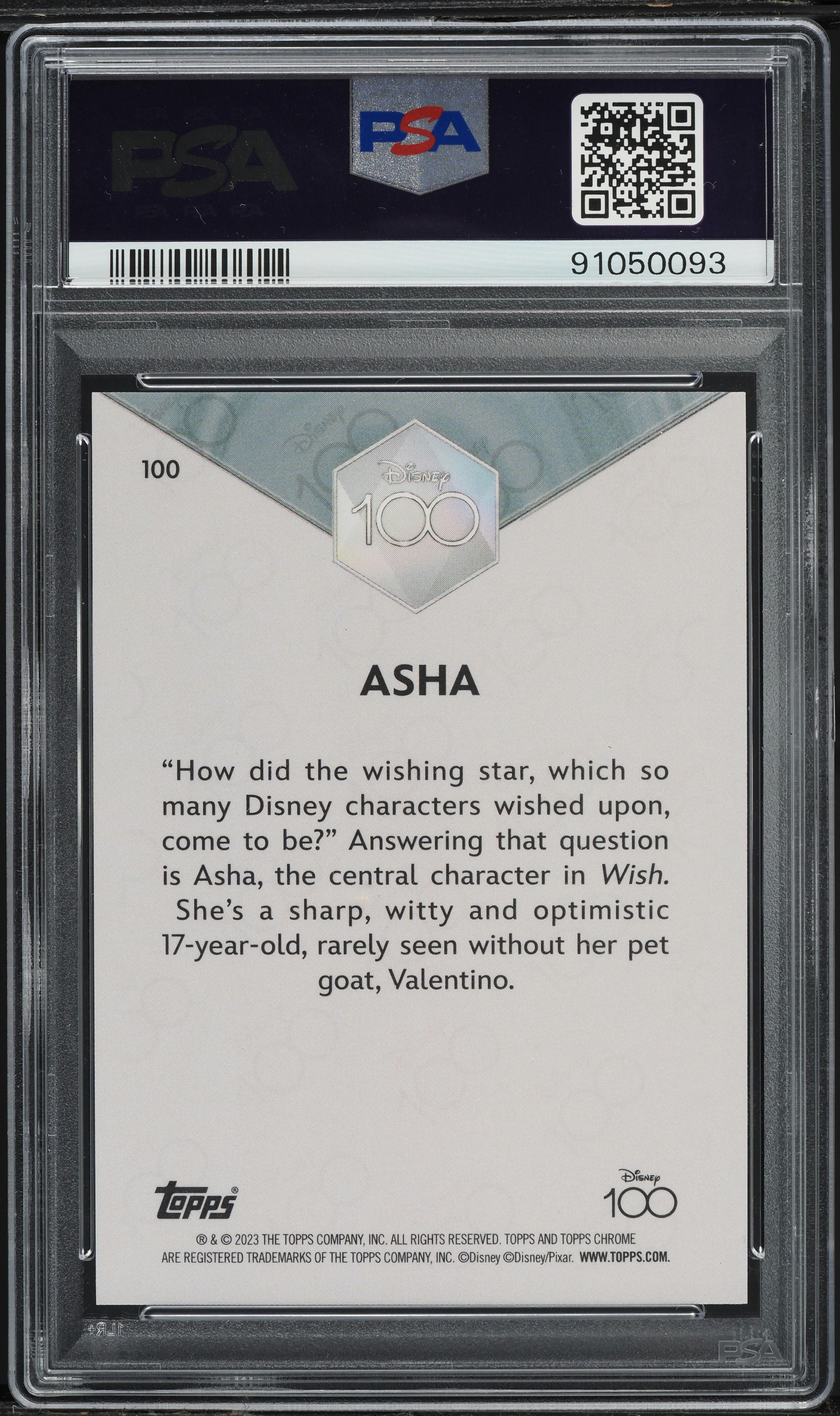 2023 Topps Chrome Disney 100 Pink Asha /399 #100 PSA 9 MINT on