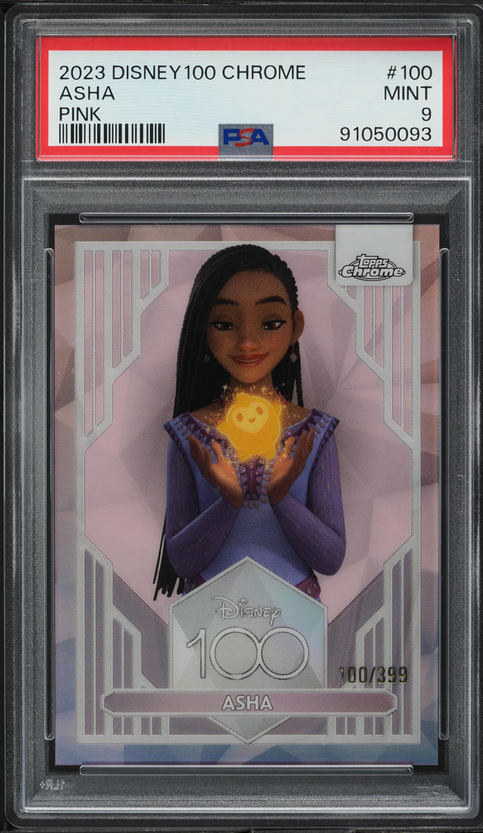 2023 Topps Chrome Disney 100 Pink Asha /399 #100 PSA 9 MINT on