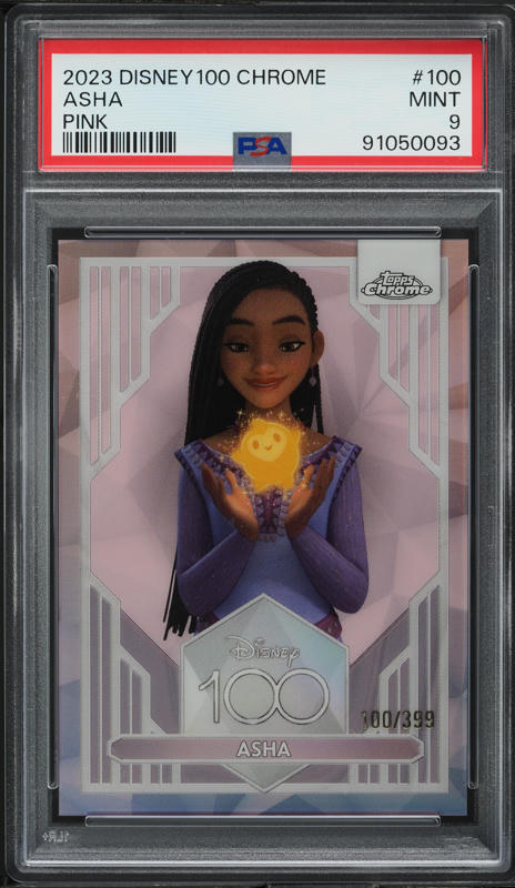 2023 Topps Chrome Disney 100 Pink Asha /399 #100 PSA 9 MINT on