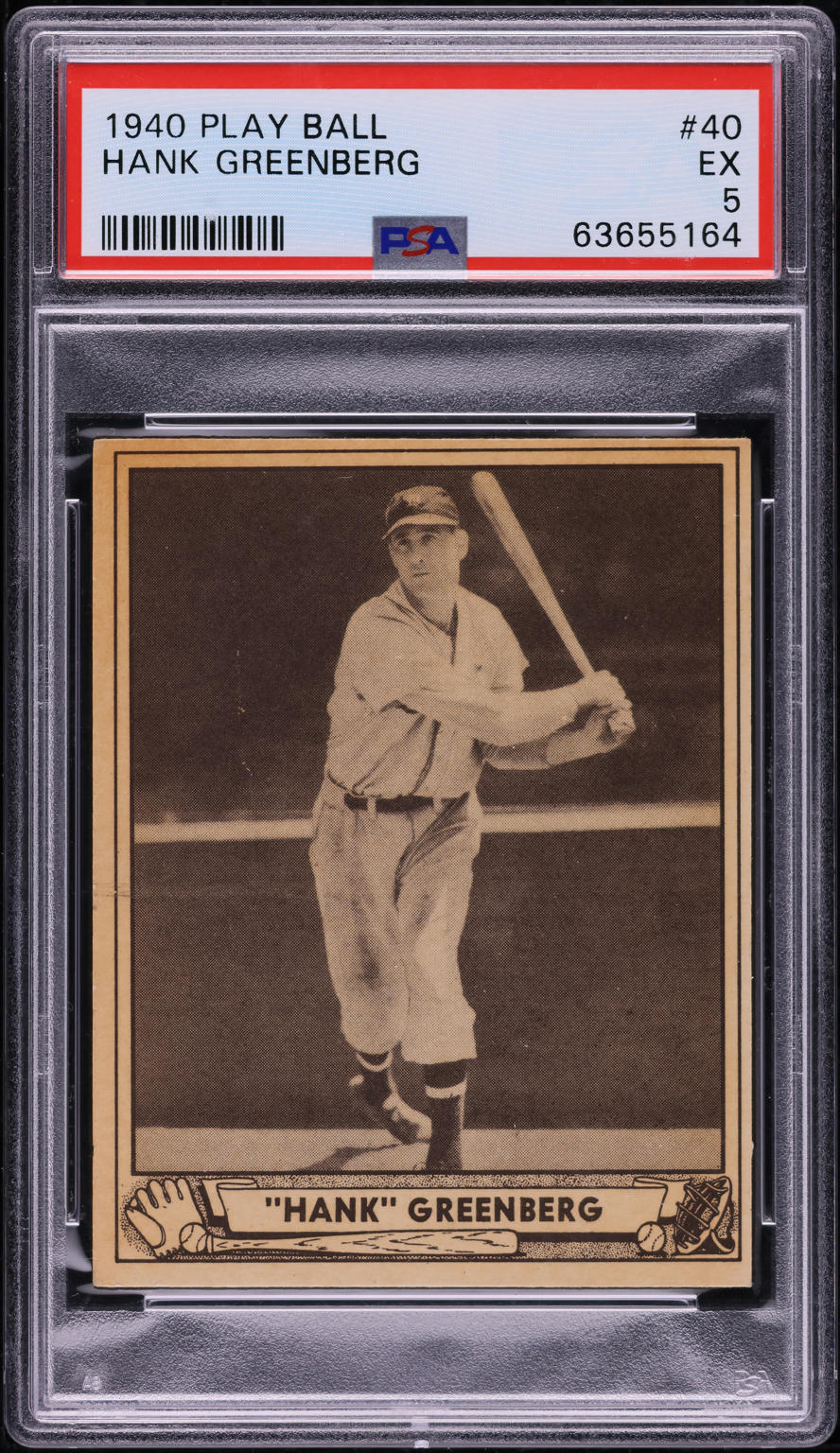 1940 Play Ball Hank Greenberg #40 PSA 5 EX