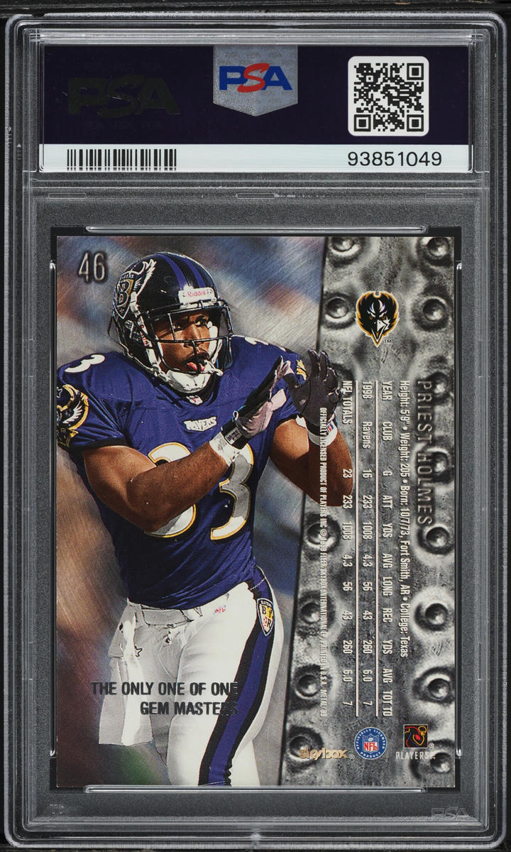 1999 Metal Universe Gem Masters Priest Holmes 1/1 #46 PSA 8 NM-MT