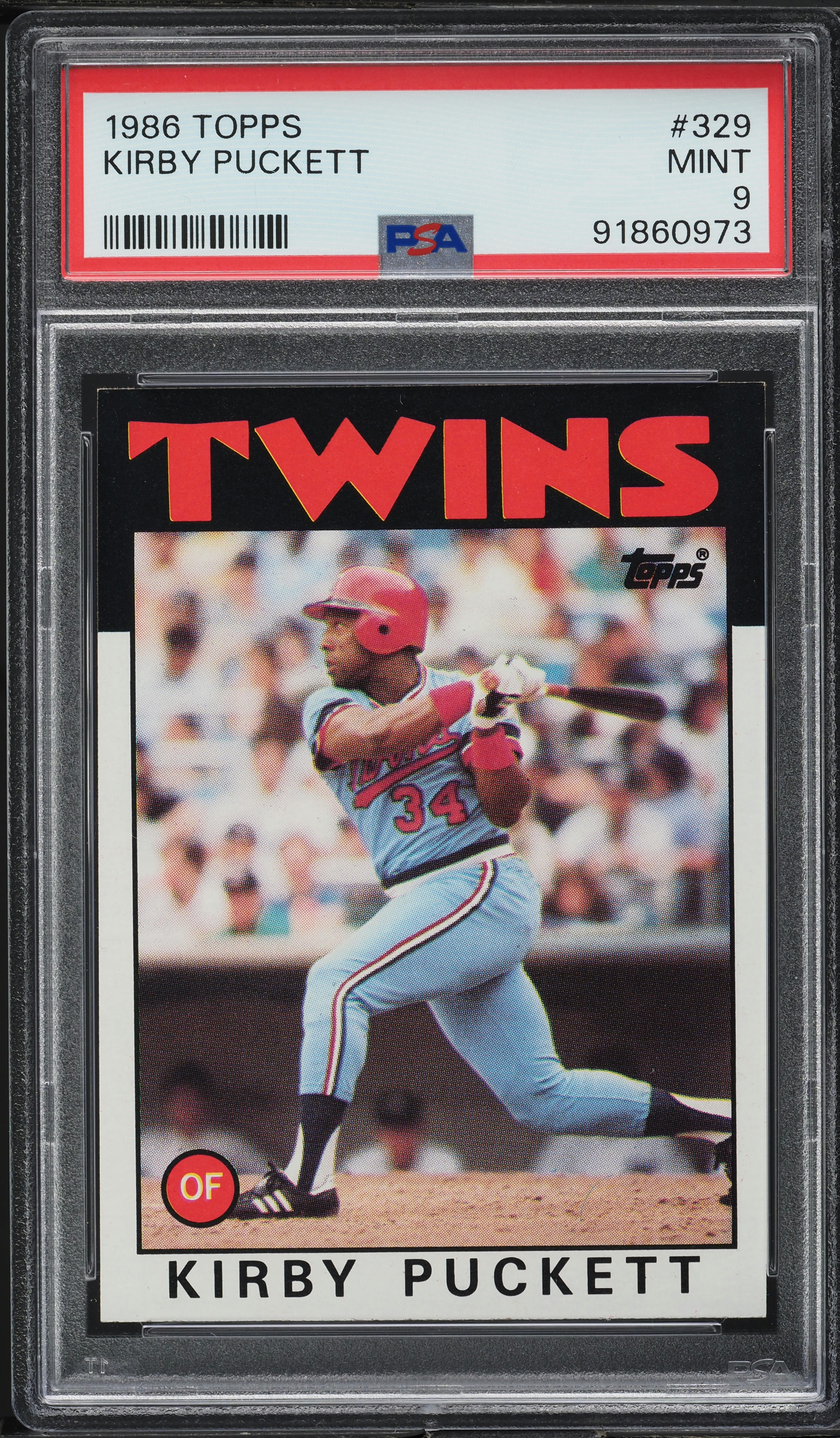 1986 Topps Kirby Puckett #329 PSA 9 MINT on Fanatics Collect