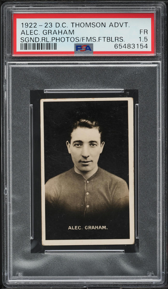 1922 D.C. Thomson Adventure Signed Real Photos Footballers Alec Graham PSA 1.5
