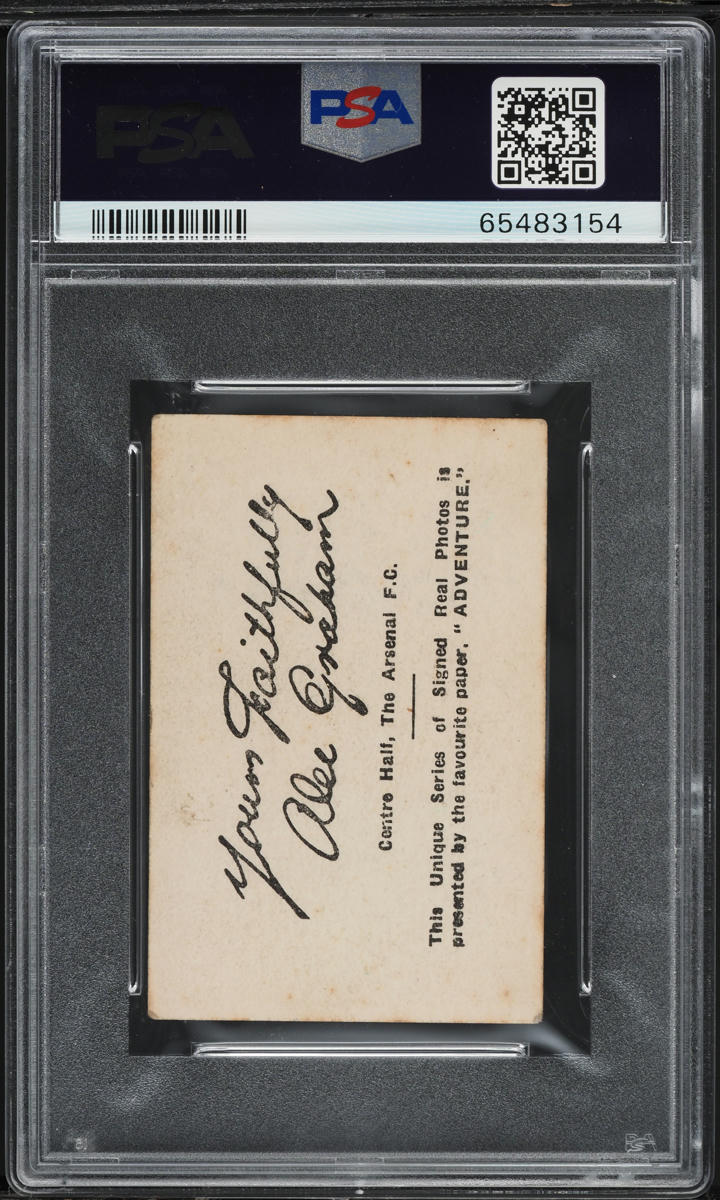 1922 D.C. Thomson Adventure Signed Real Photos Footballers Alec Graham PSA 1.5