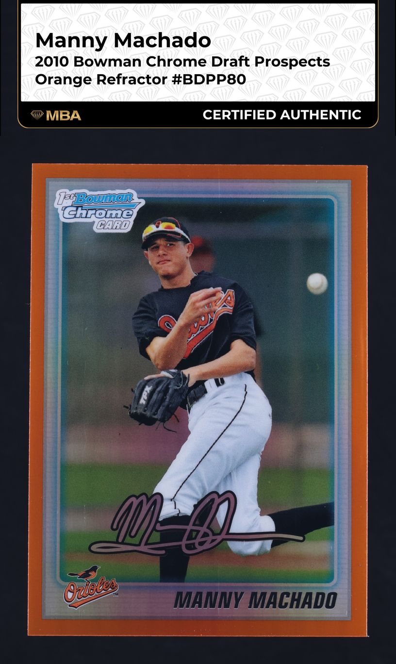 2010 Bowman Chrome Orange Refractor Manny Machado ROOKIE /25