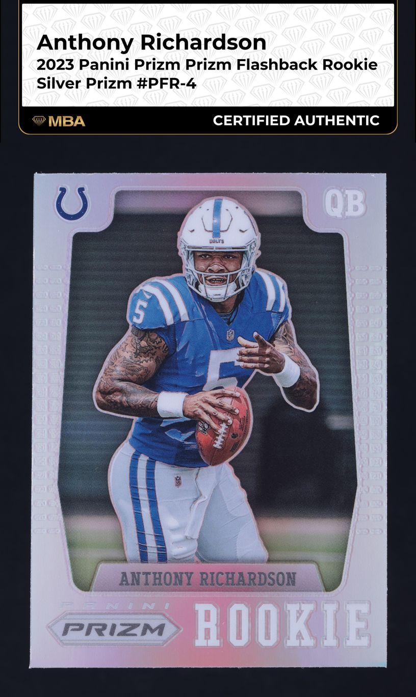 2023 Panini Prizm Flashback Silver Anthony Richardson ROOKIE #PFR-4 MBA AUTH