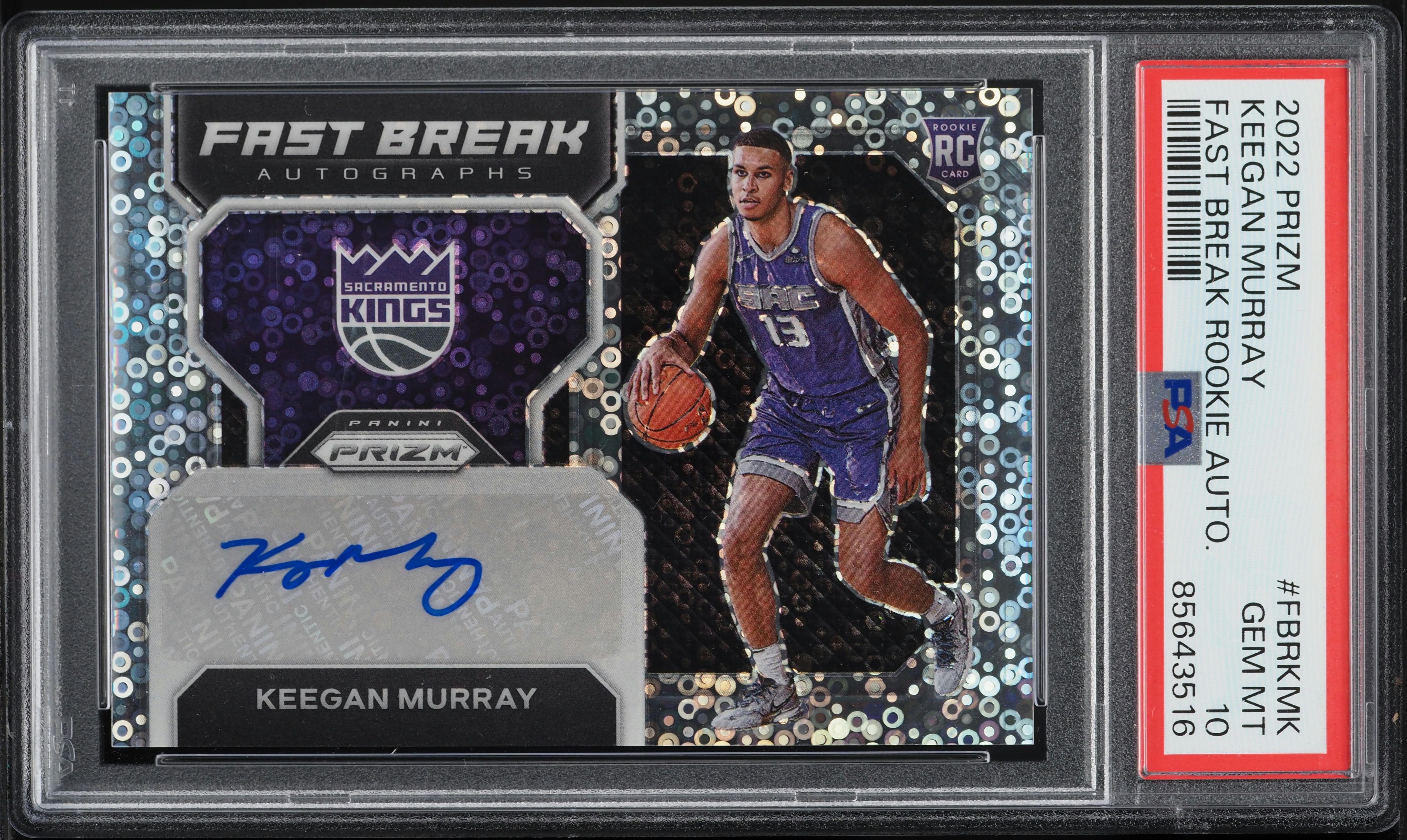 2022 Panini Prizm Fast Break Keegan Murray ROOKIE AUTO #FBRKMK PSA